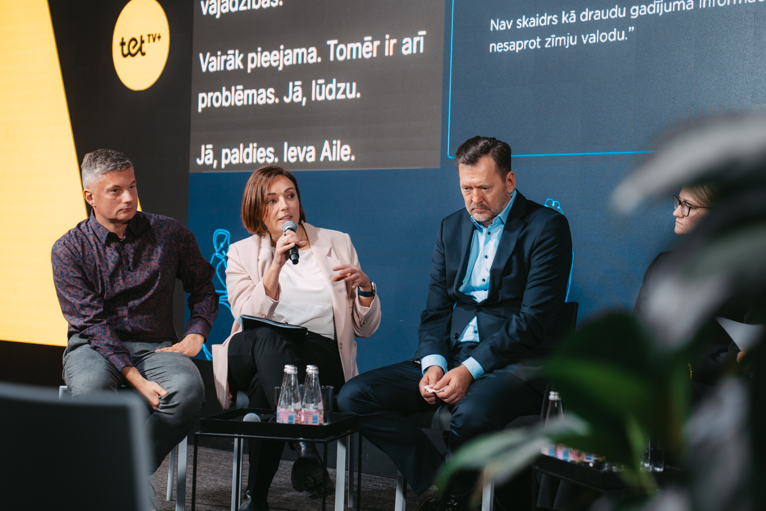 Diskusijas dalībnieki, no kreisās Ivars Kalniņš, Ieva Aile, Edmunds Apsalons