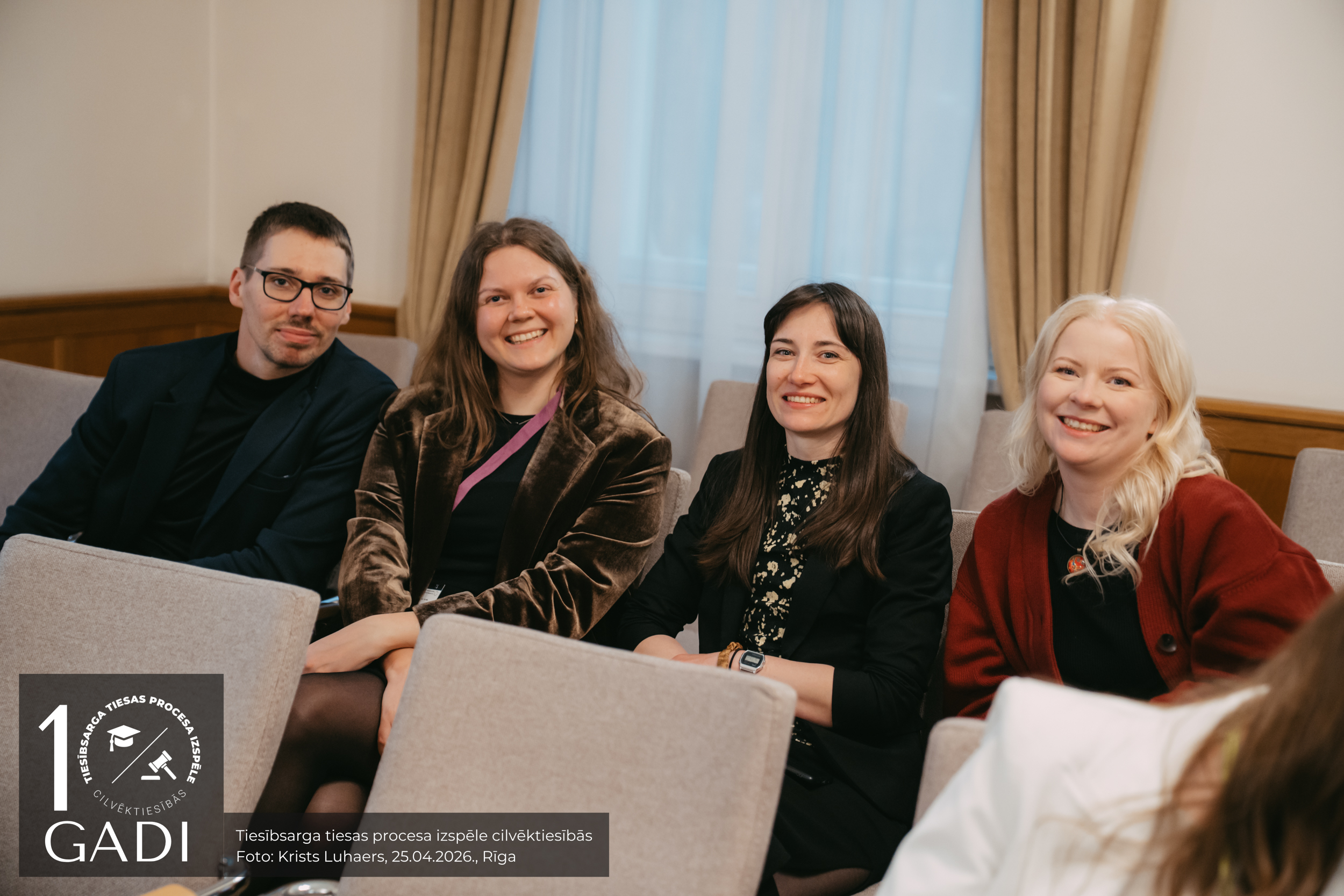 Izspēles tiesneši (no kreisās): Matīss Malojlo, Baiba Kiršteina, Agnese Zariņa un Laura Lapiņa